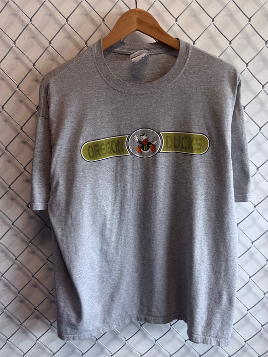 Vintage Y2K Oregon Ducks University Mascot Graphic Tee Size Large