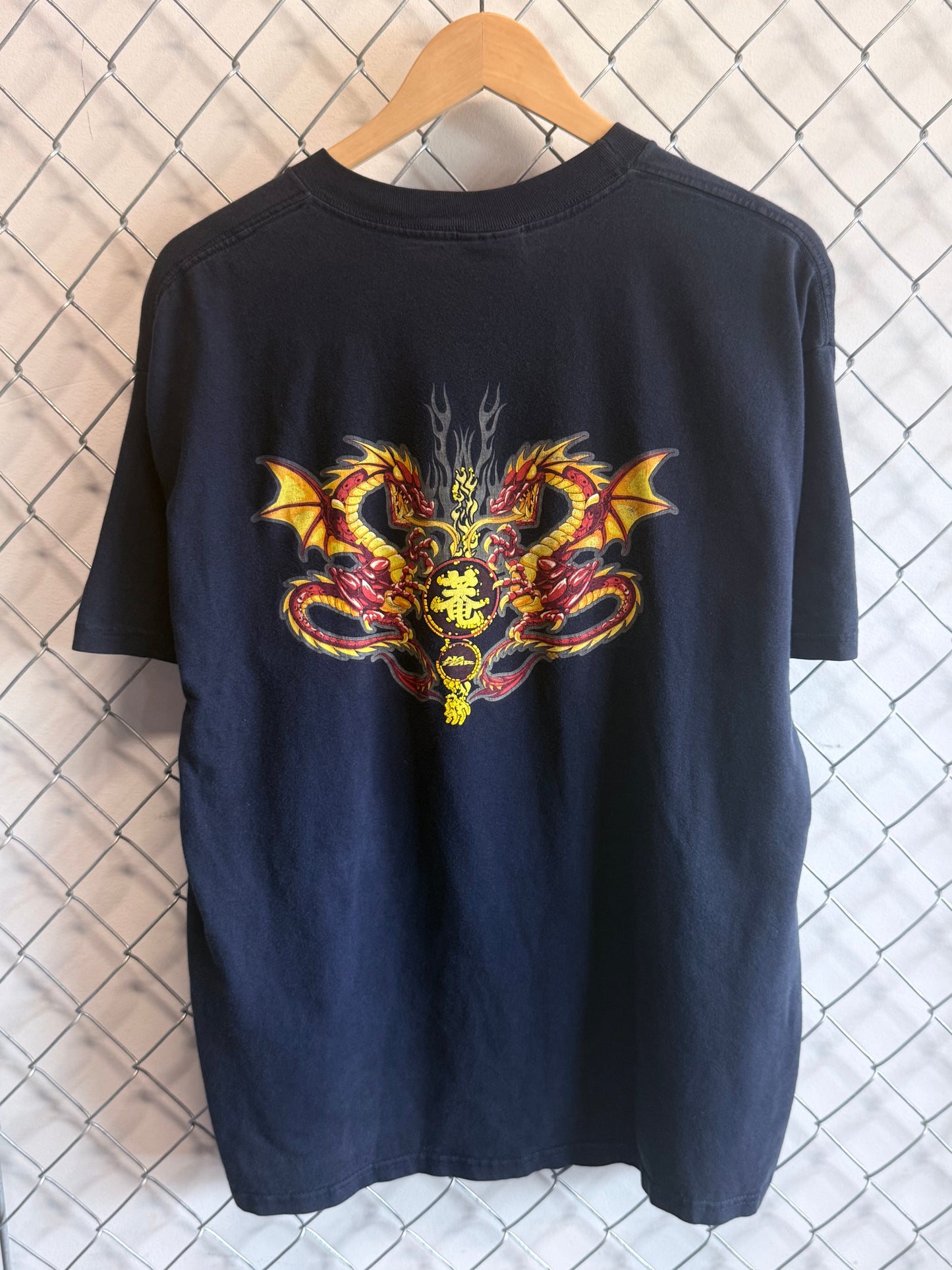 Vintage Y2K No Fear Skate Grunge Dragon Graphic Tee Size XL