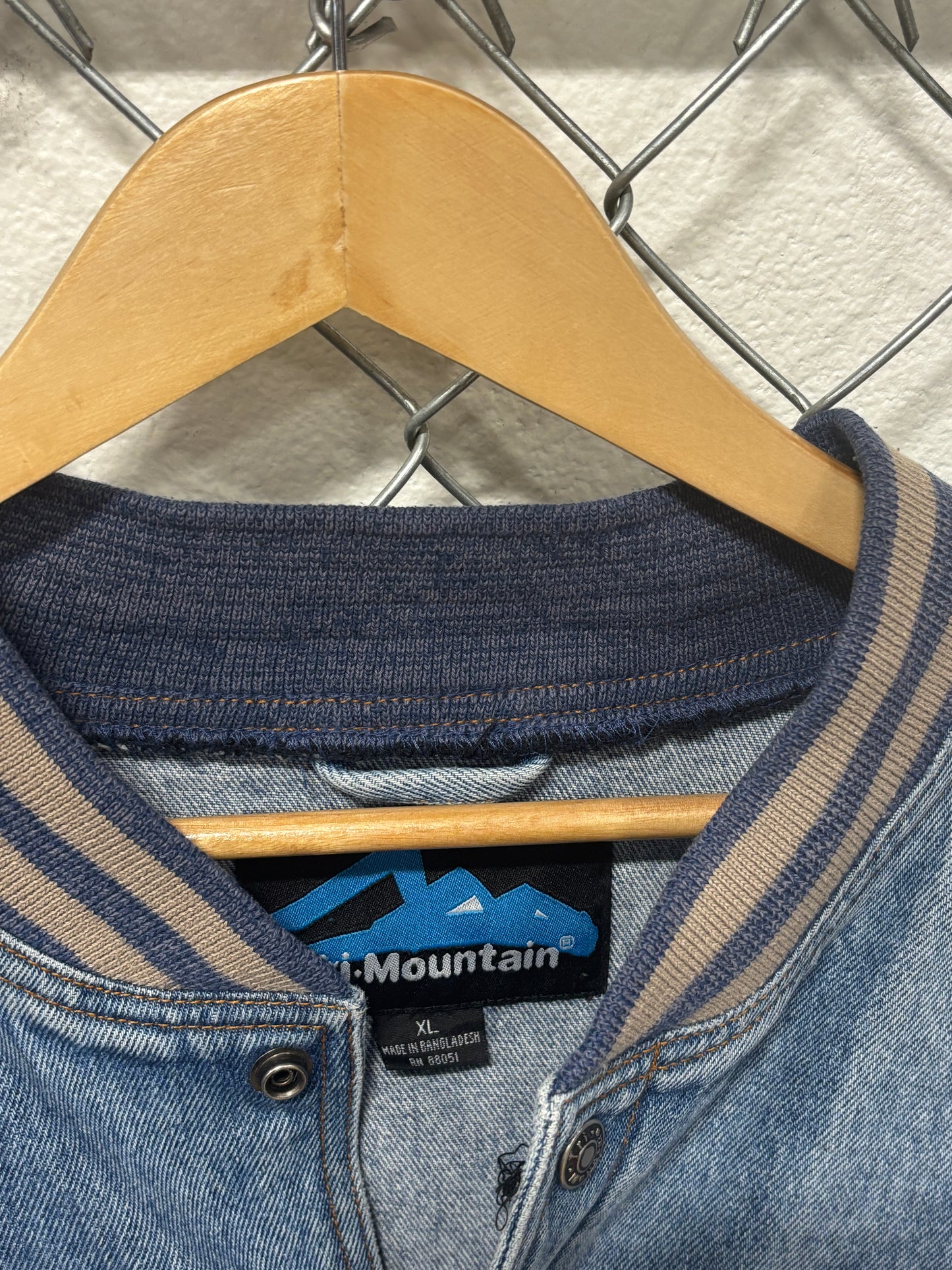 Vintage 90's Billings Montana USPS Denim Bomber Jacket Size XL
