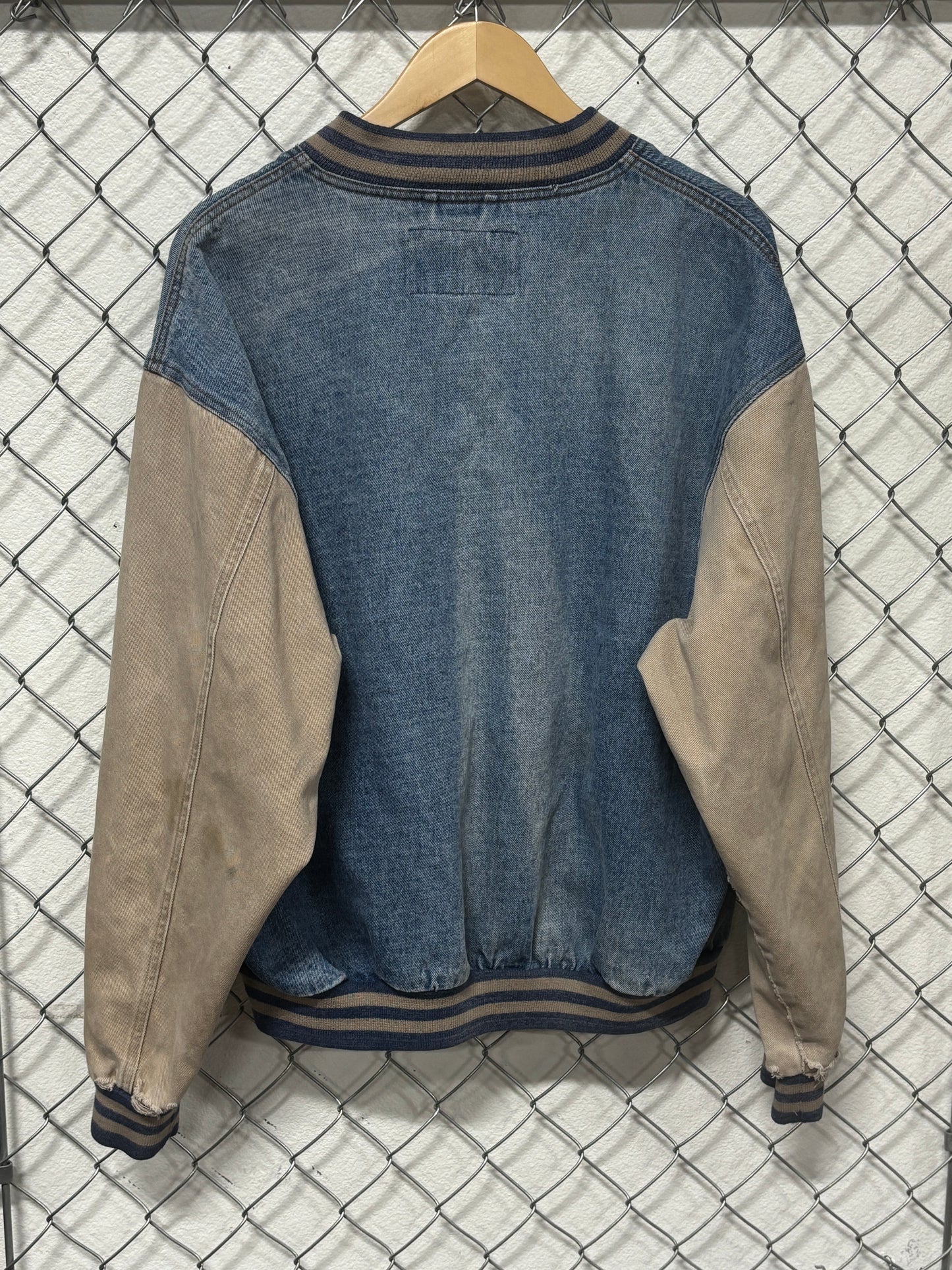 Vintage 90's Billings Montana USPS Denim Bomber Jacket Size XL