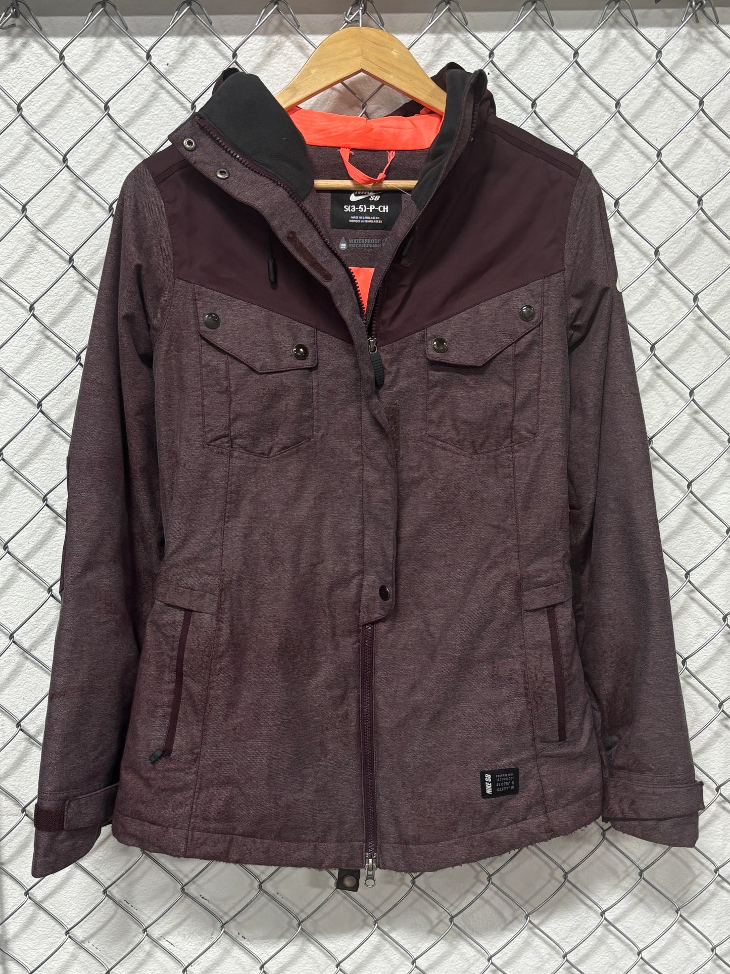 Vintage Women's Nike SB Purple Parka Jacket Size Small