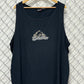 Y2K Quiksilver Classic Logo Black Tank Top Shirt Size XXL