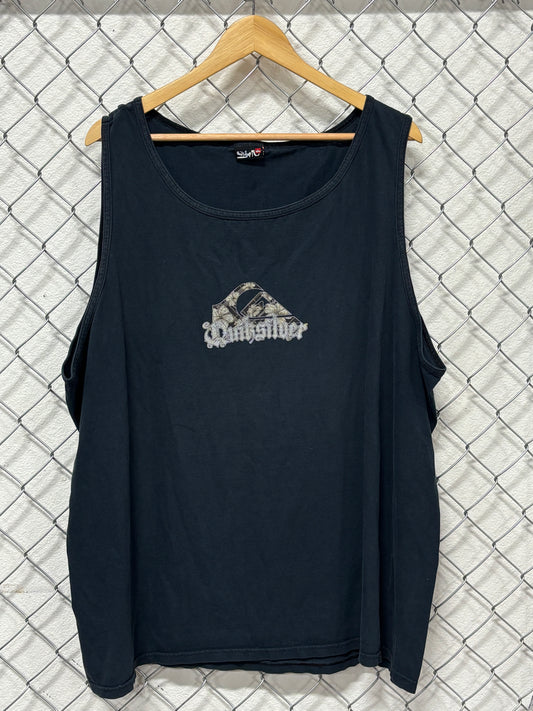 Y2K Quiksilver Classic Logo Black Tank Top Shirt Size XXL