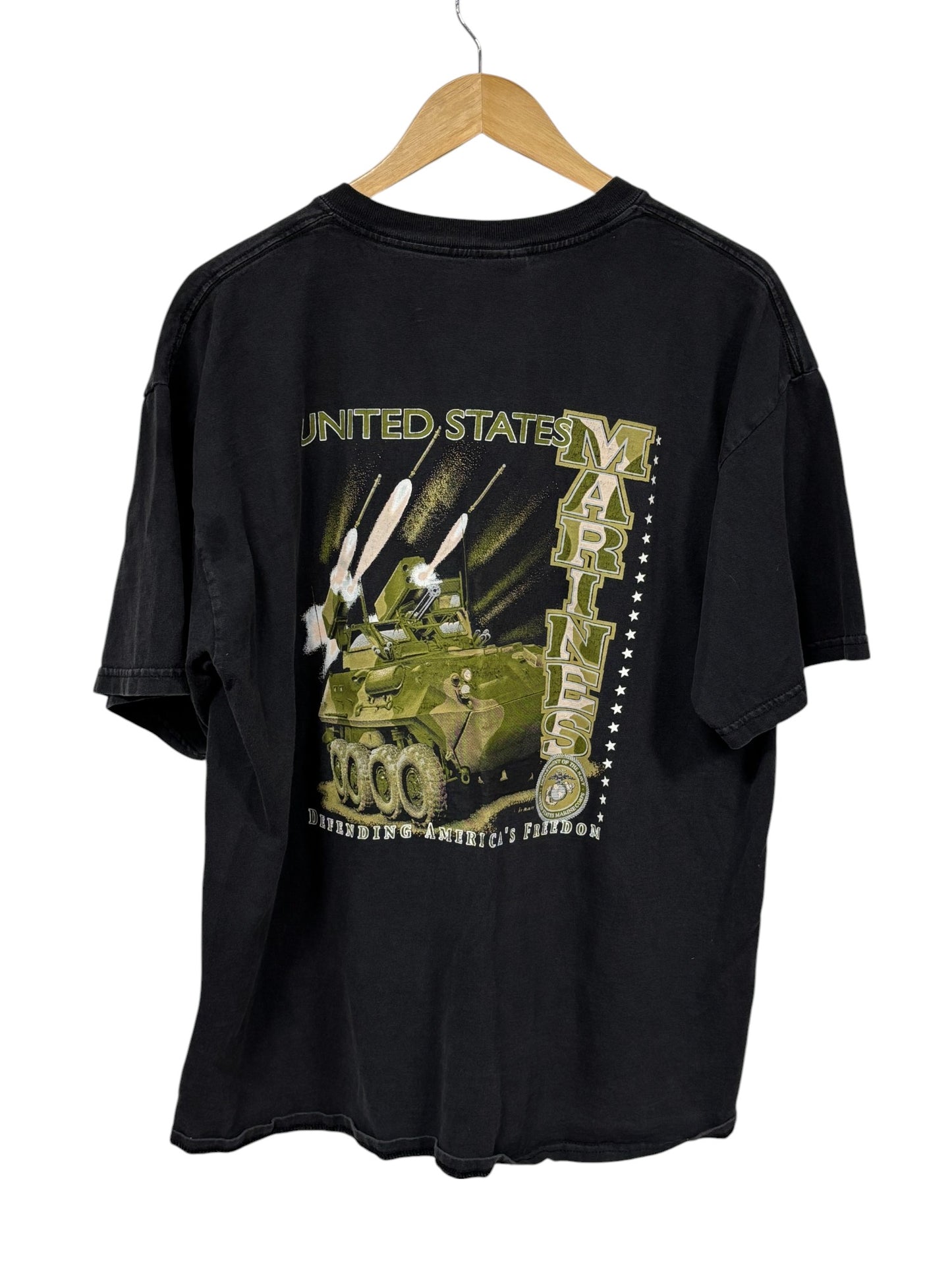 Vintage 00's United States Marines Military Graphic Tee Size XL
