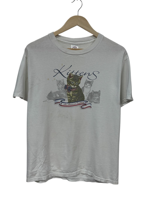 Vintage Kittens An American Tradition Red White Blue Graphic Tee Size Medium