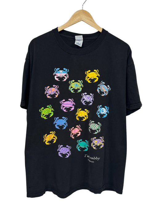 Vintage Virginia I'm Crabby Multicolor Graphic Tee Size XL
