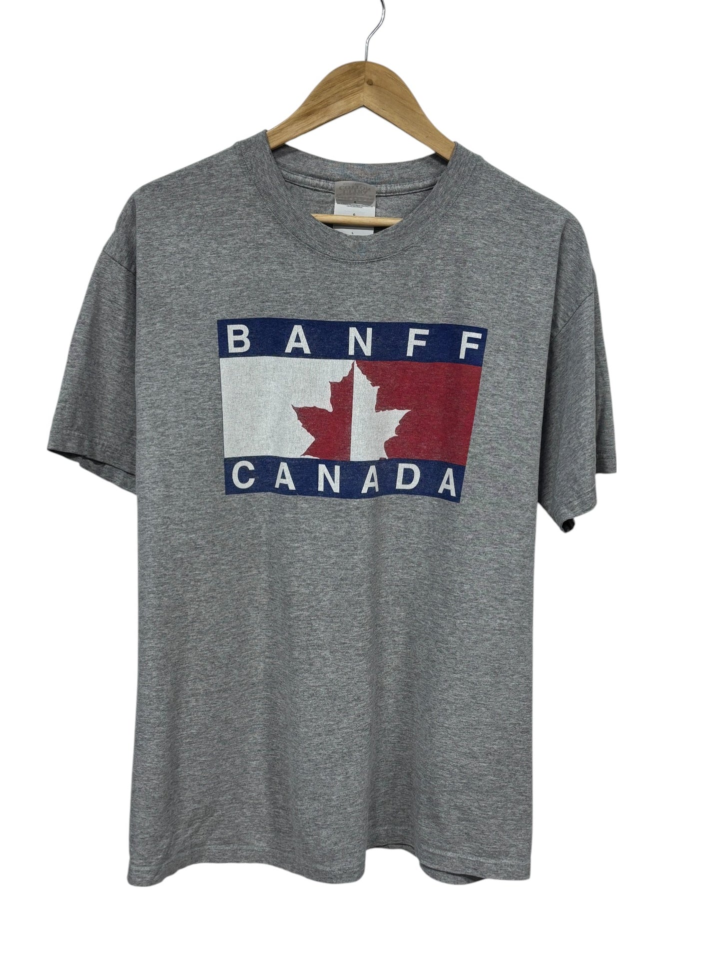 Vintage Banff Canadian Flag Graphic Tee Size Large