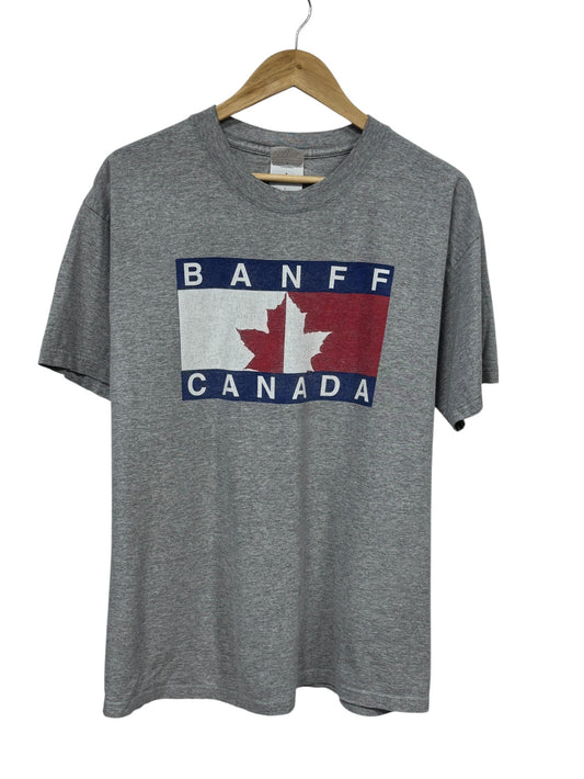 Vintage Banff Canadian Flag Graphic Tee Size Large