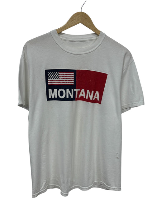 Vintage Montana Flag Graphic Tee Size Large