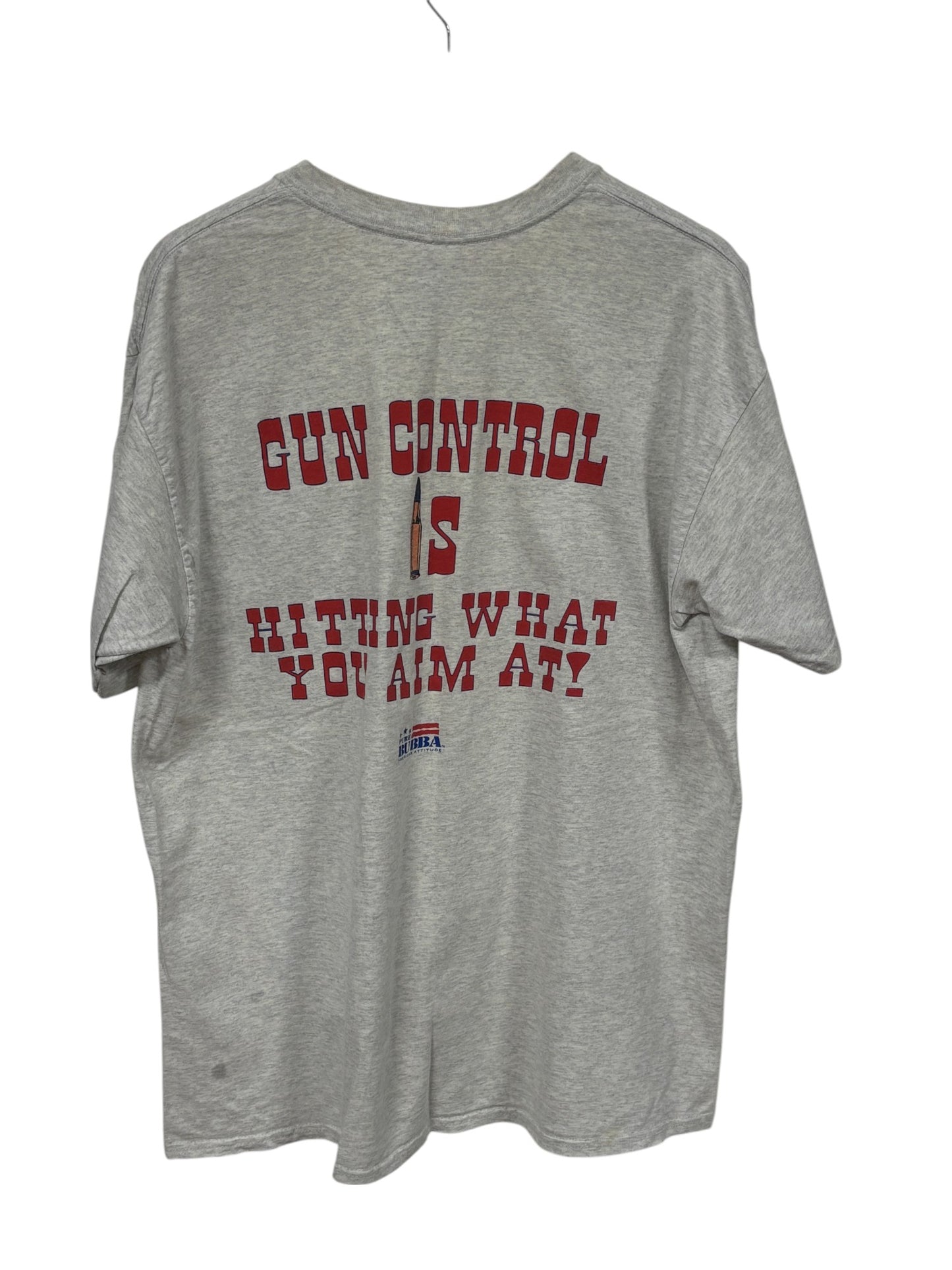 Vintage Y2K Gun Control Hitting What You Aim At Graphic Tee Size Large