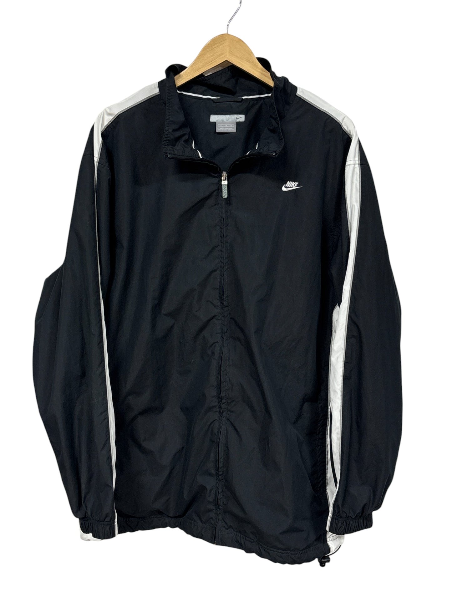 Vintage Nike Black White Full Zip Windbreaker Jacket Size XL
