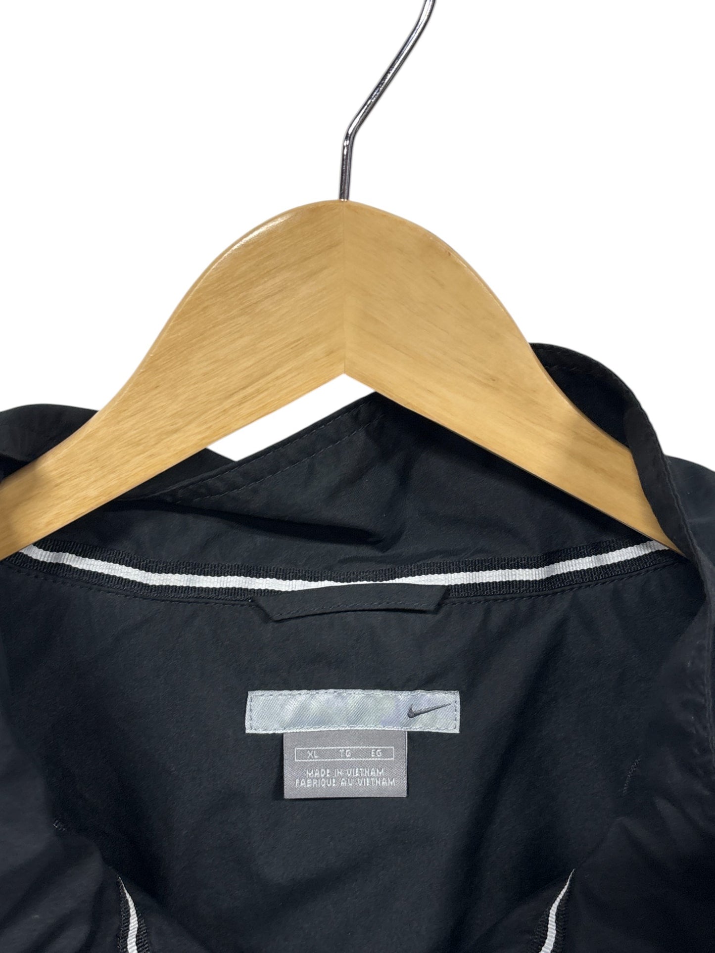 Vintage Nike Black White Full Zip Windbreaker Jacket Size XL