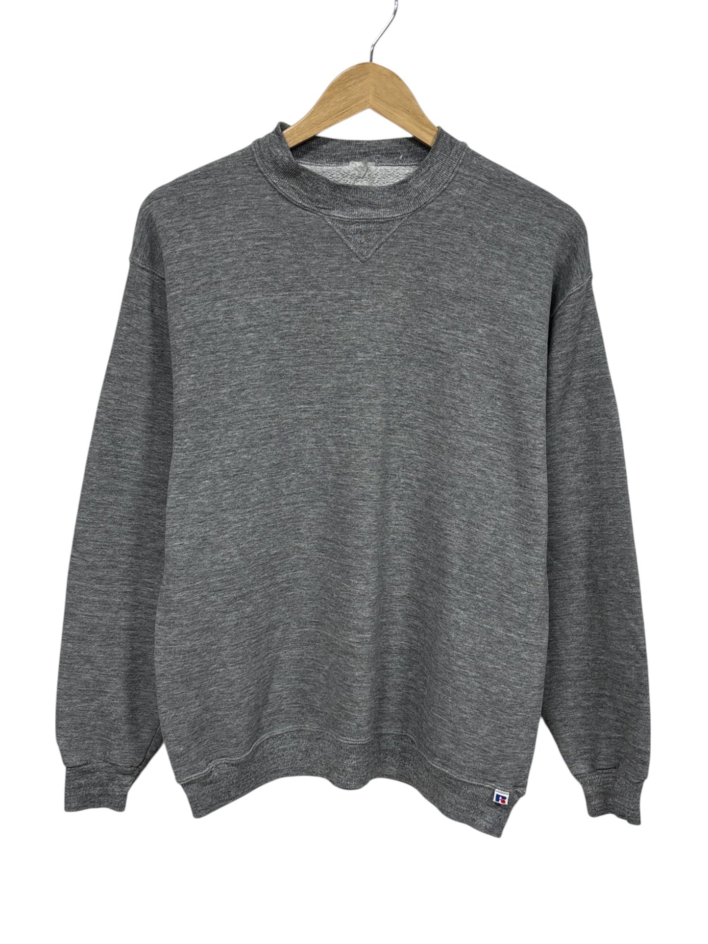 Vintage 90's Russell Athletic Made in USA Grey Blank Sweater Size Medium