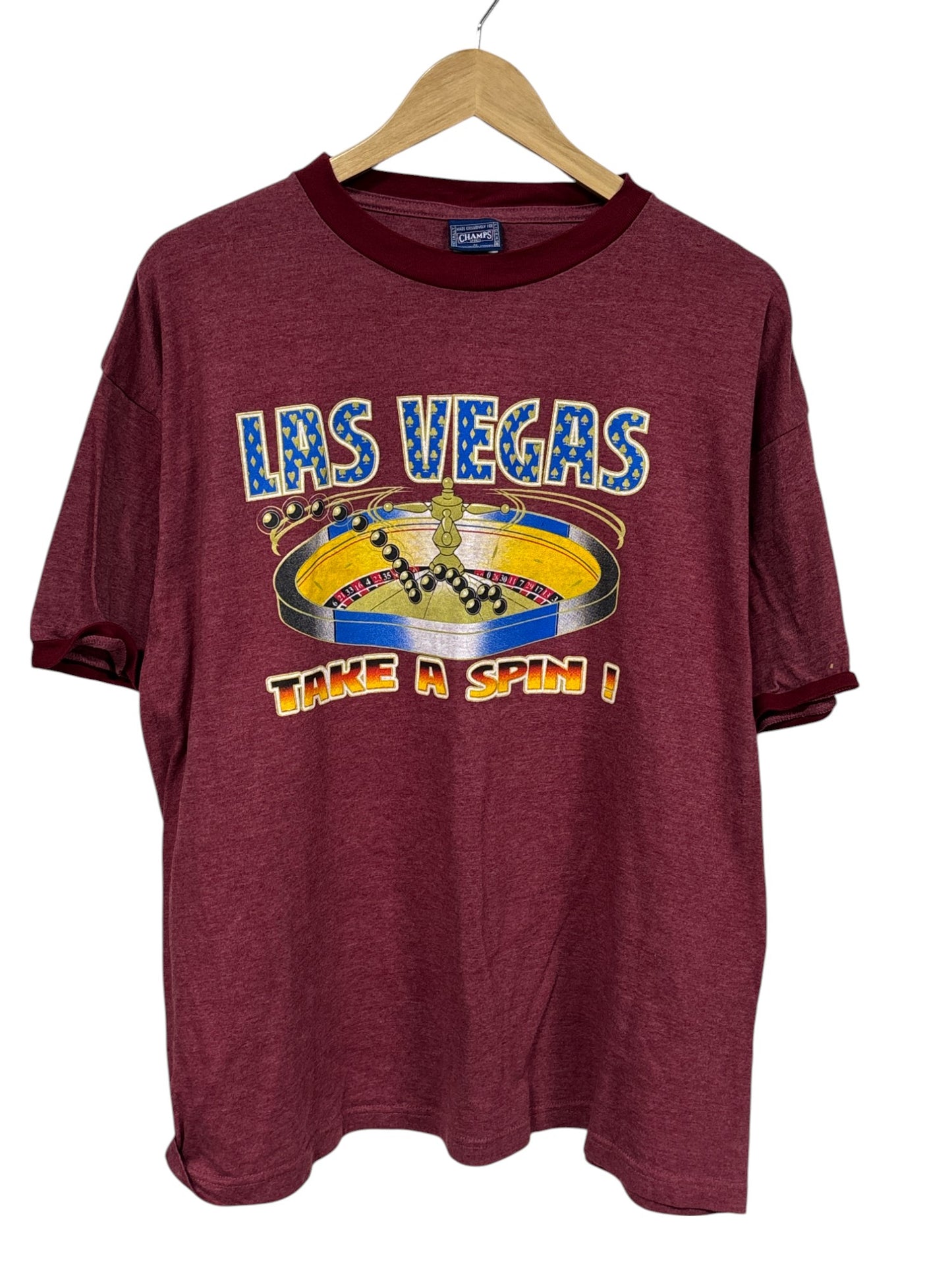 Vintage 00's Las Vegas Take a Spin Casino Graphic Tee Size Large