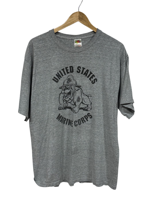 Vintage United States Marine Corps Bulldog Military Graphic Tee Size XL