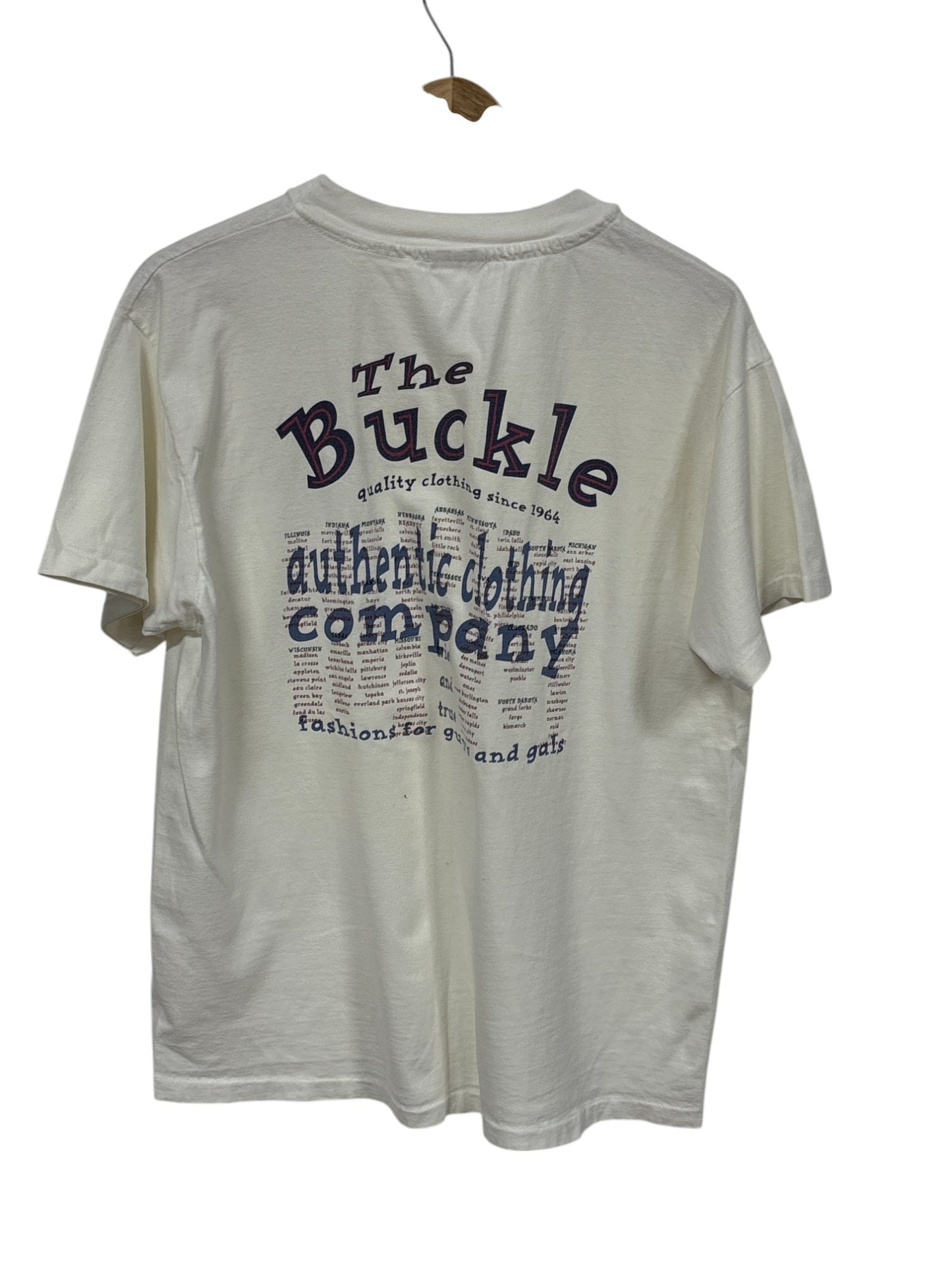 Vintage 90's Buckle Jeans Clothing Company Graphic Tee Size Large