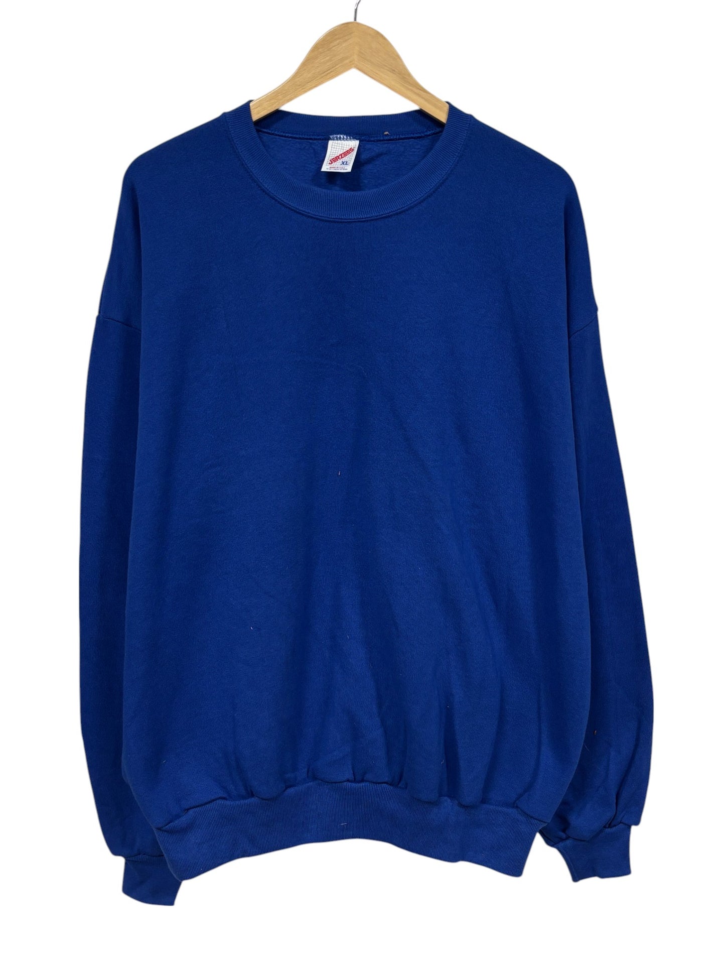 Vintage 90's Jerzees Made in USA Blue Blank Crewneck Sweater Size XL