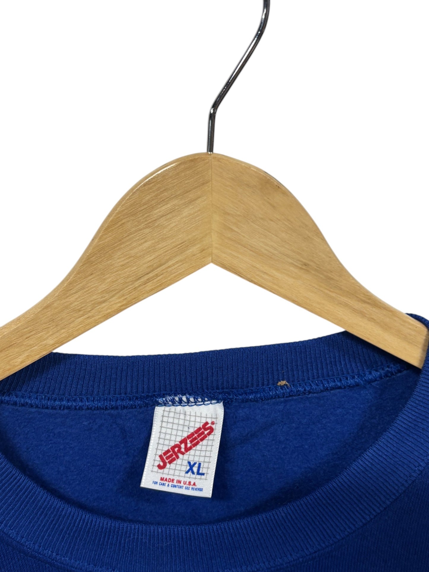 Vintage 90's Jerzees Made in USA Blue Blank Crewneck Sweater Size XL