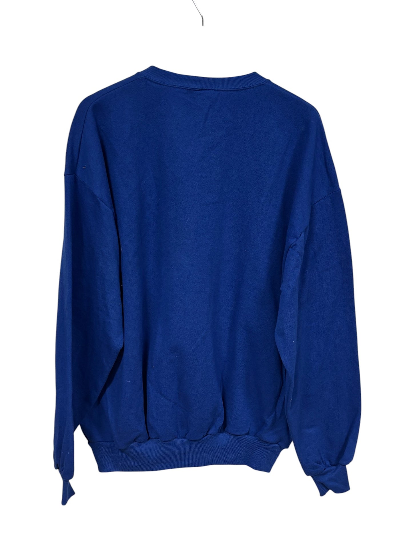 Vintage 90's Jerzees Made in USA Blue Blank Crewneck Sweater Size XL