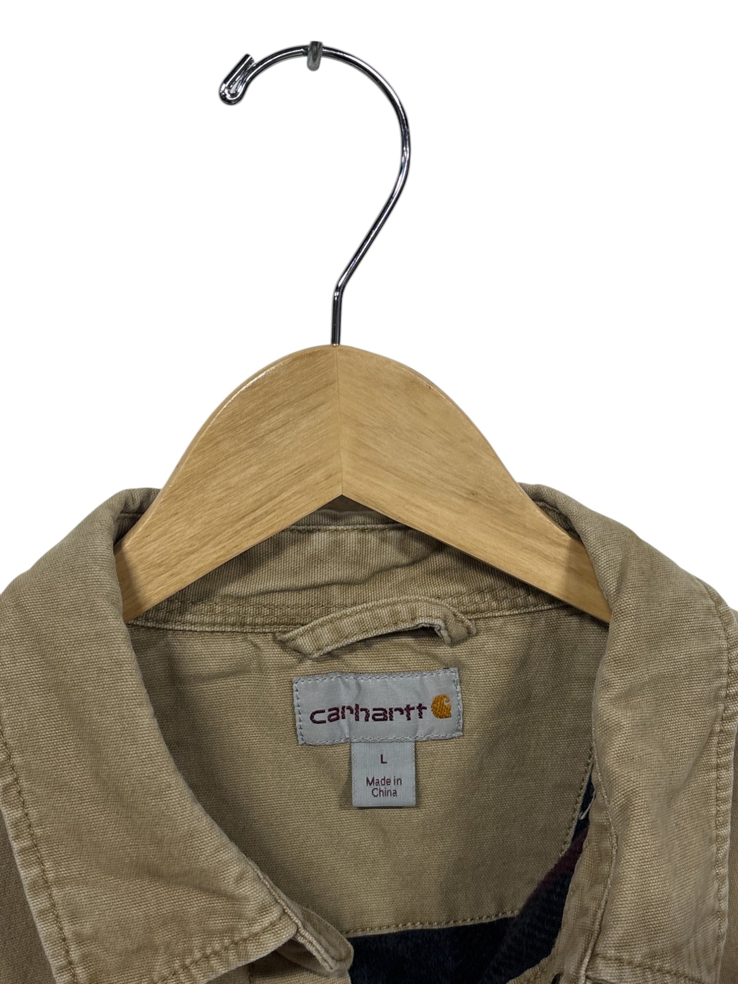 Carhartt Insulated Brown Button Up Heavy Work Shirt Size Large