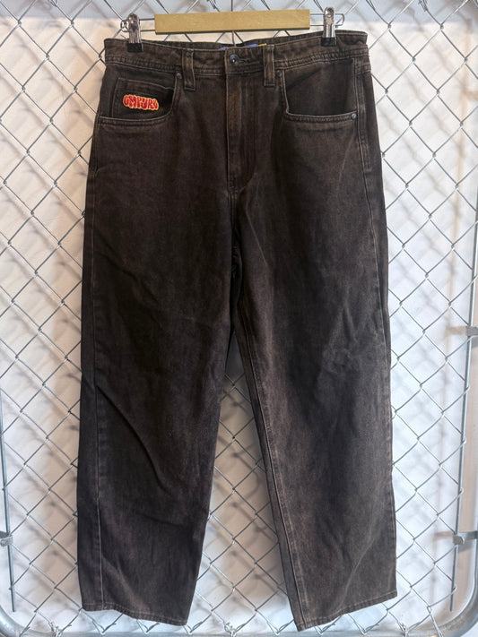Empyre Brown Y2K Style Baggy Denim Jeans Size 32x27
