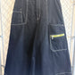 Vintage Y2K JNCO Black Denim Five O Crime Scene Jeans Size 36x24