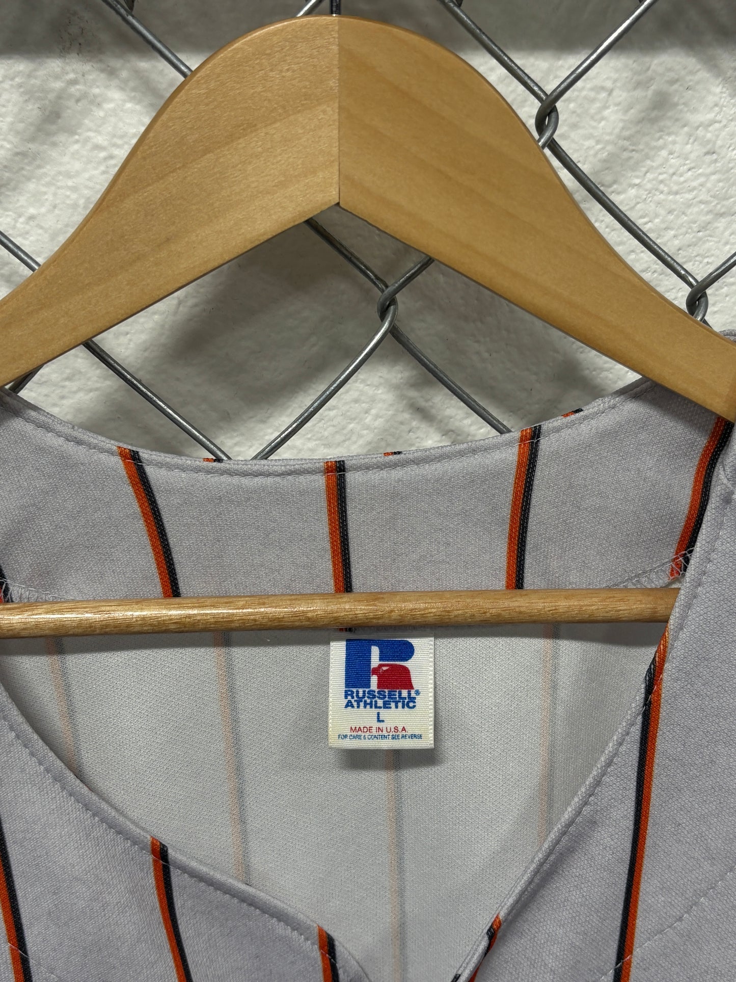 Vintage Russell Athletic San Francisco Giants Pinstripe Baseball Jersey Size Large