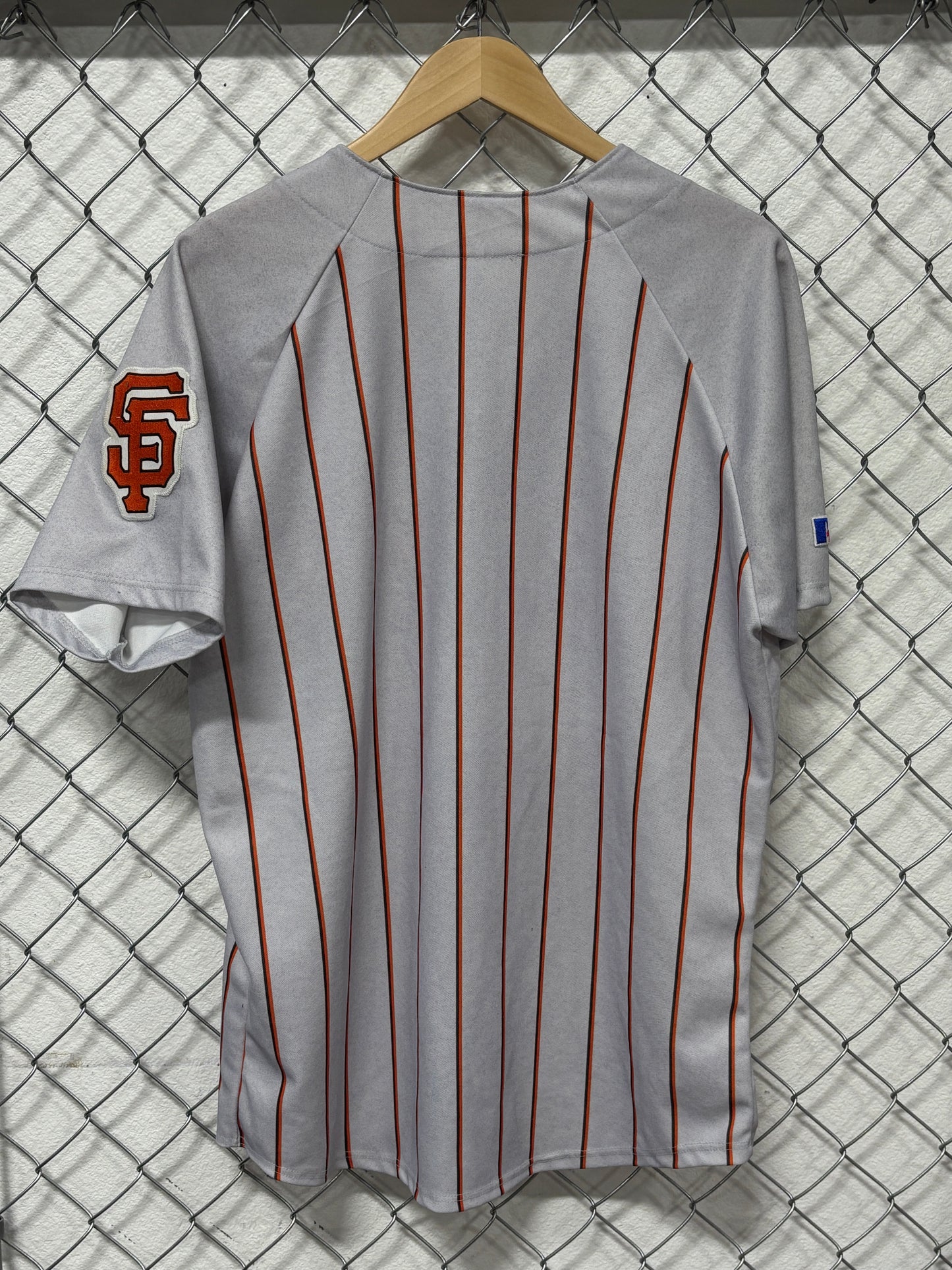 Vintage Russell Athletic San Francisco Giants Pinstripe Baseball Jersey Size Large