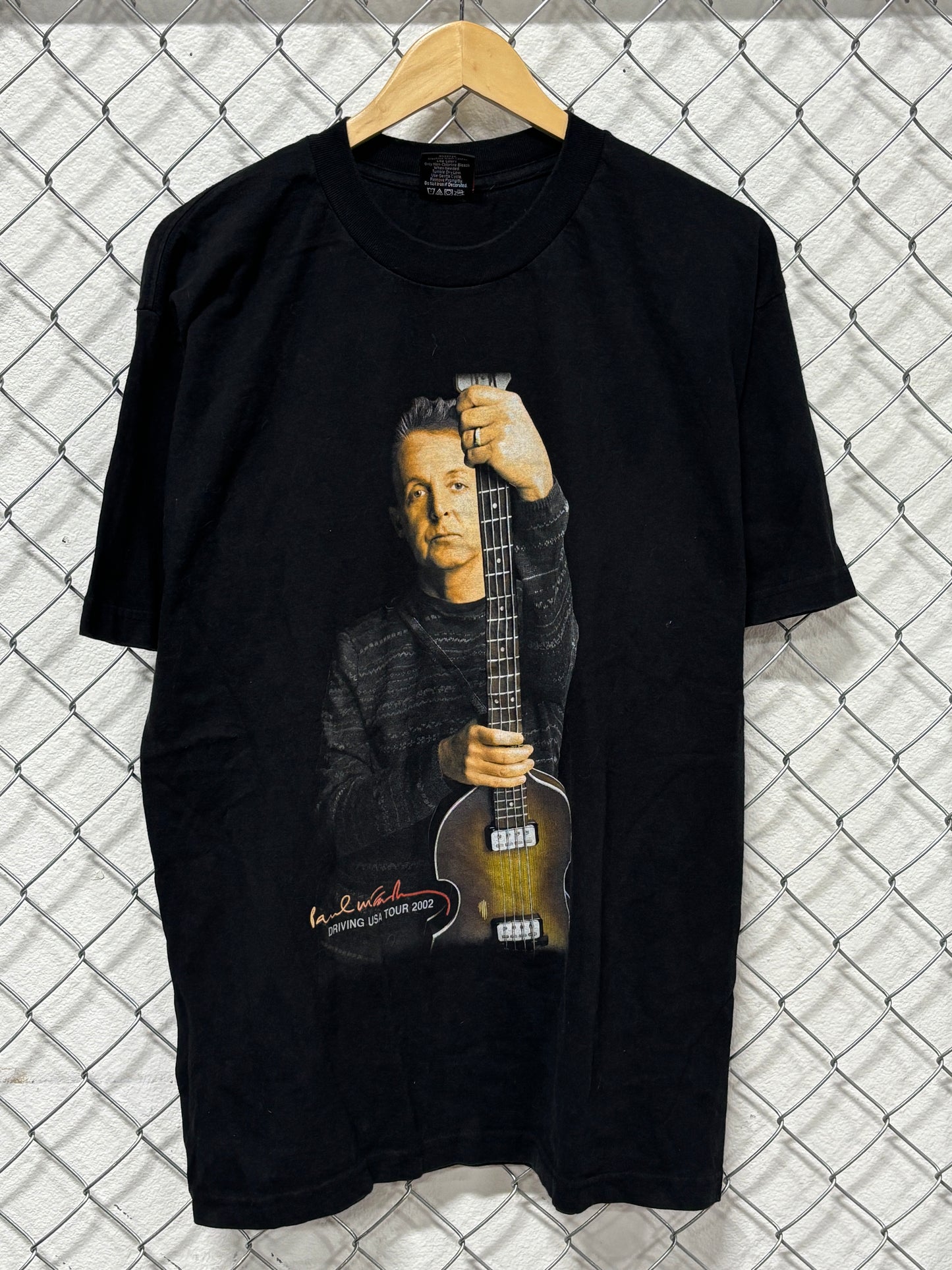 Vintage Paul McCartney Driving USA Tour Giant Tag Band Tee Size Large