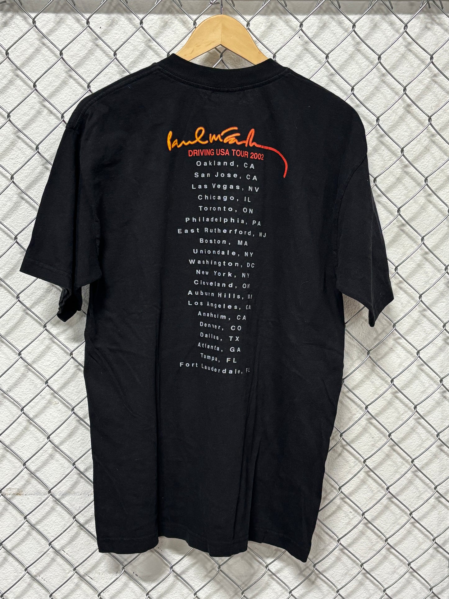 Vintage Paul McCartney Driving USA Tour Giant Tag Band Tee Size Large