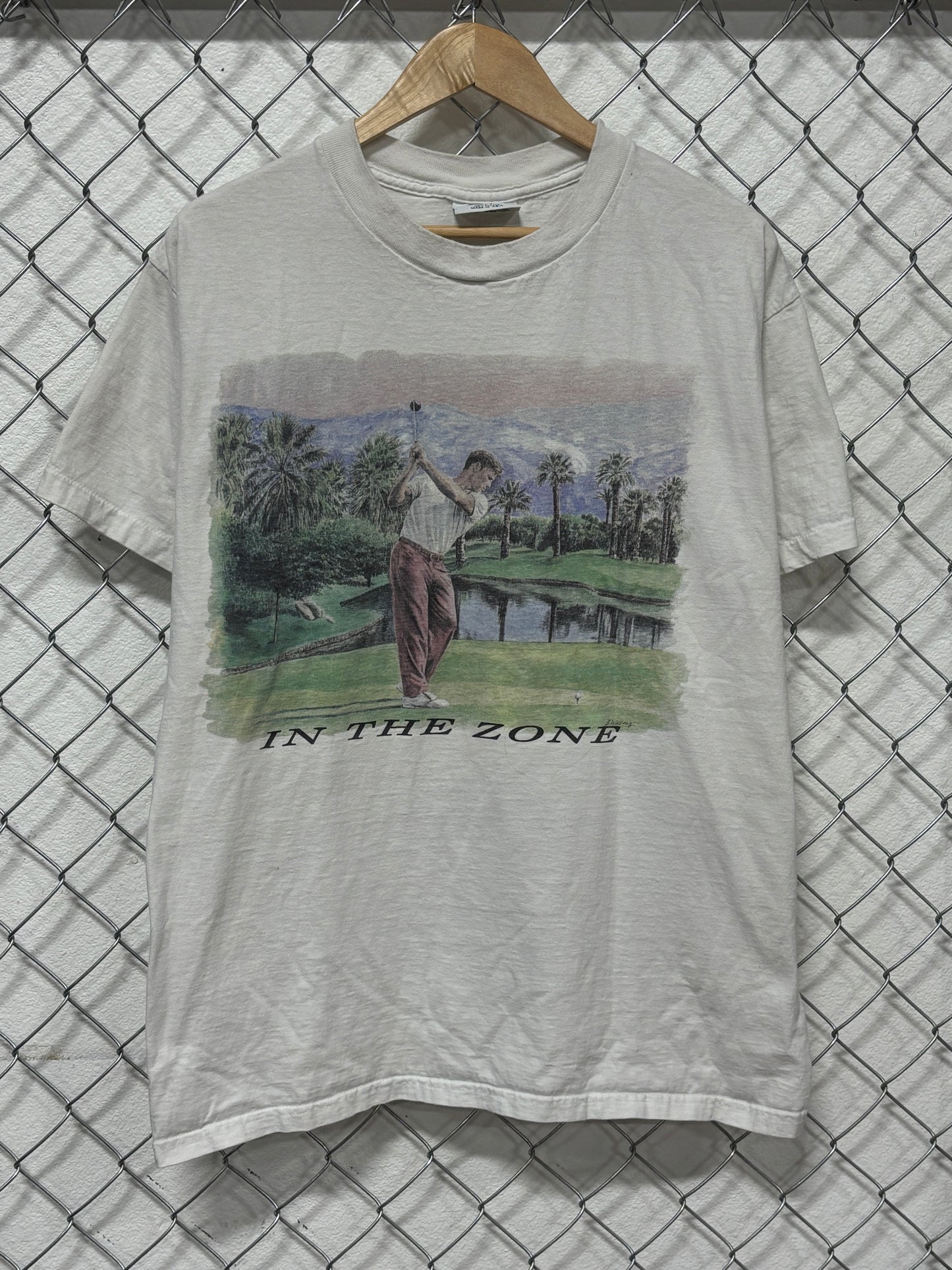 Vintage 90's Golfing In the Zone Graphic Tee Size Large