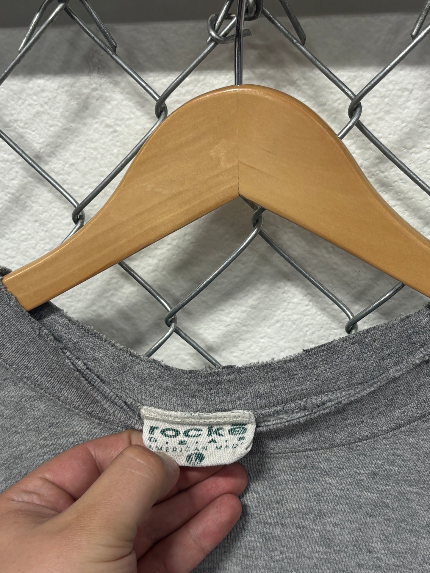 Vintage 90's Rocke Gear Montana Grey Crewneck Sweater Size Large