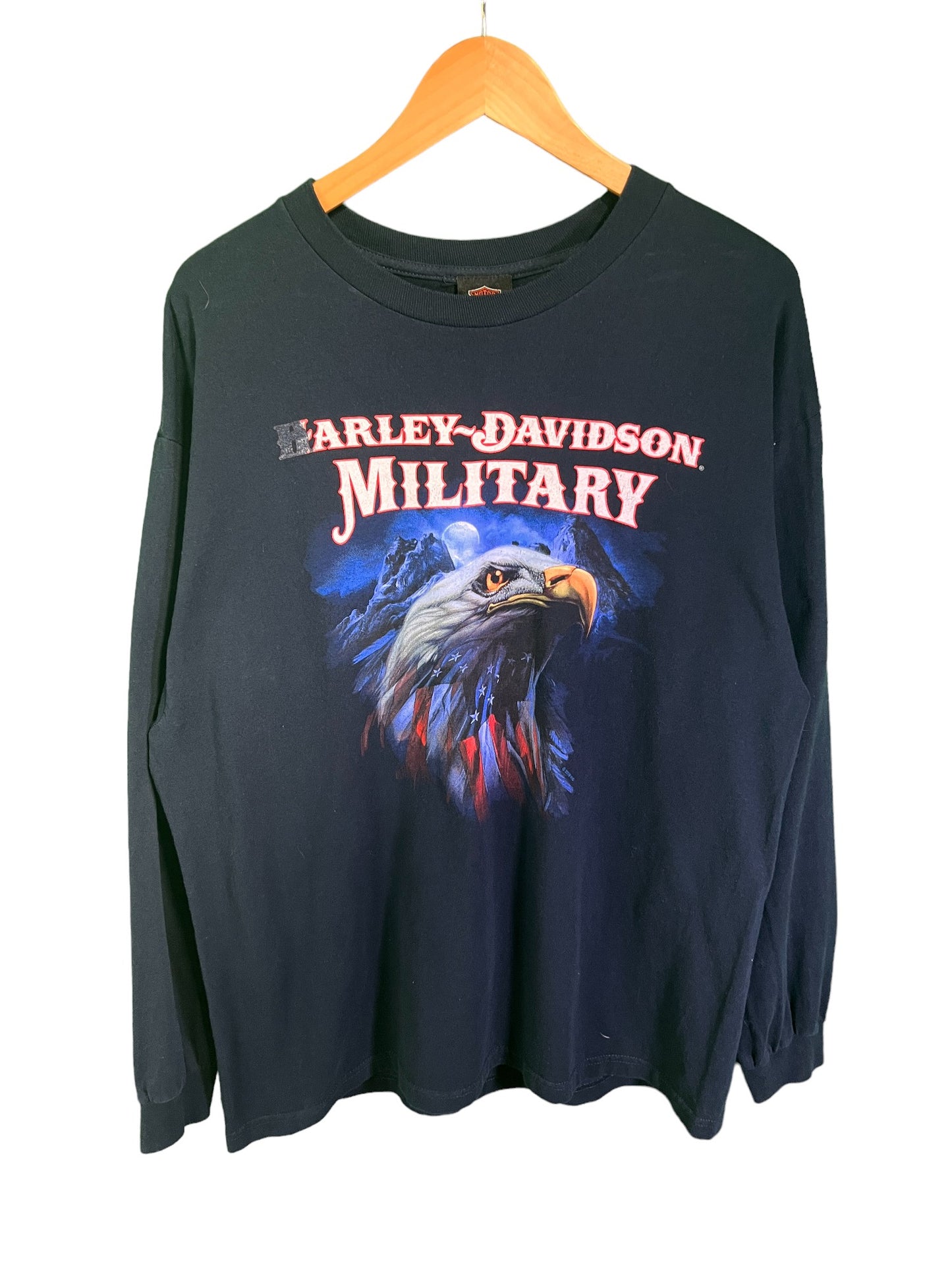 Vintage Harley Davidson Military Tour Long Sleeve Size XL