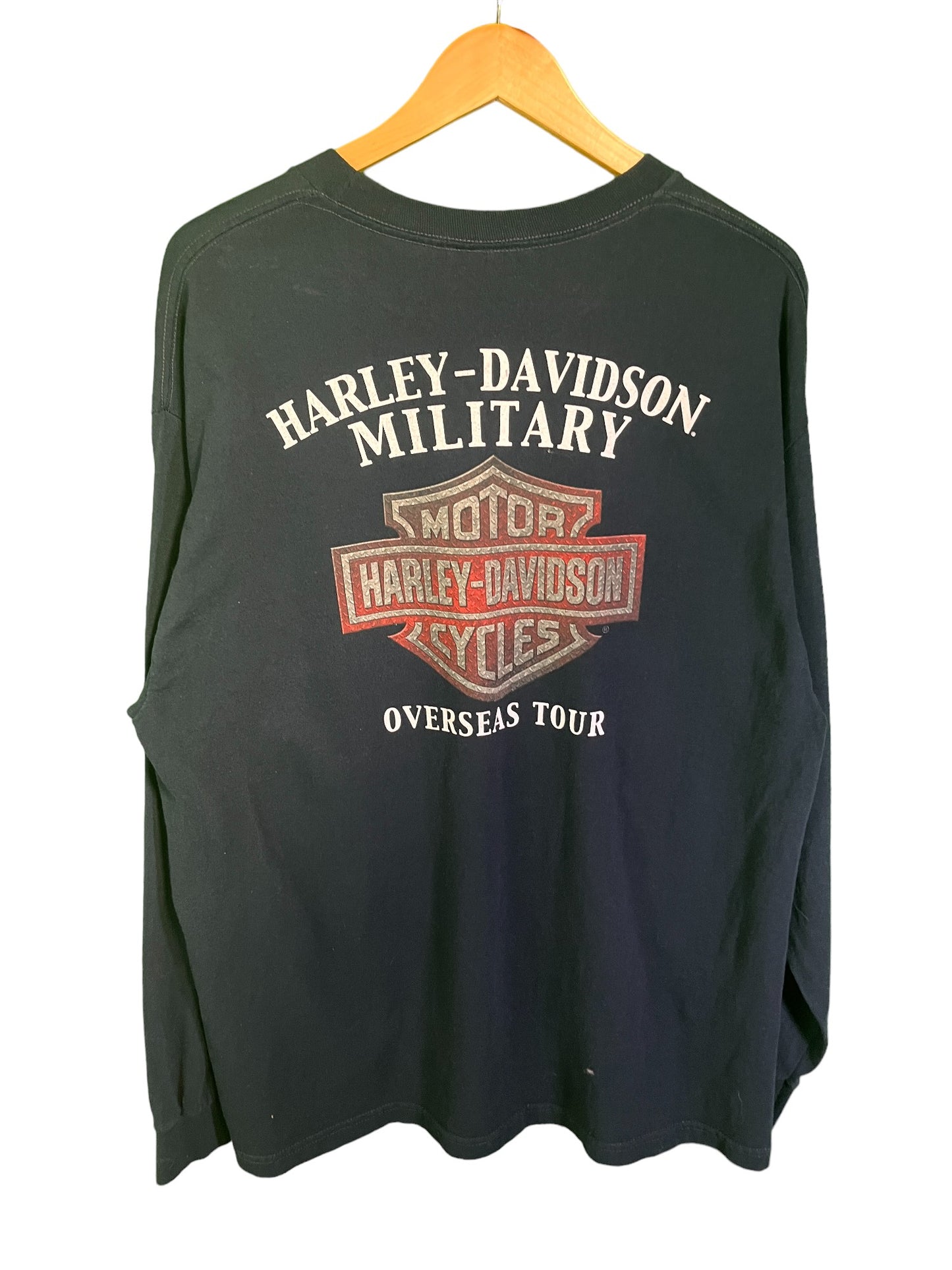 Vintage Harley Davidson Military Tour Long Sleeve Size XL