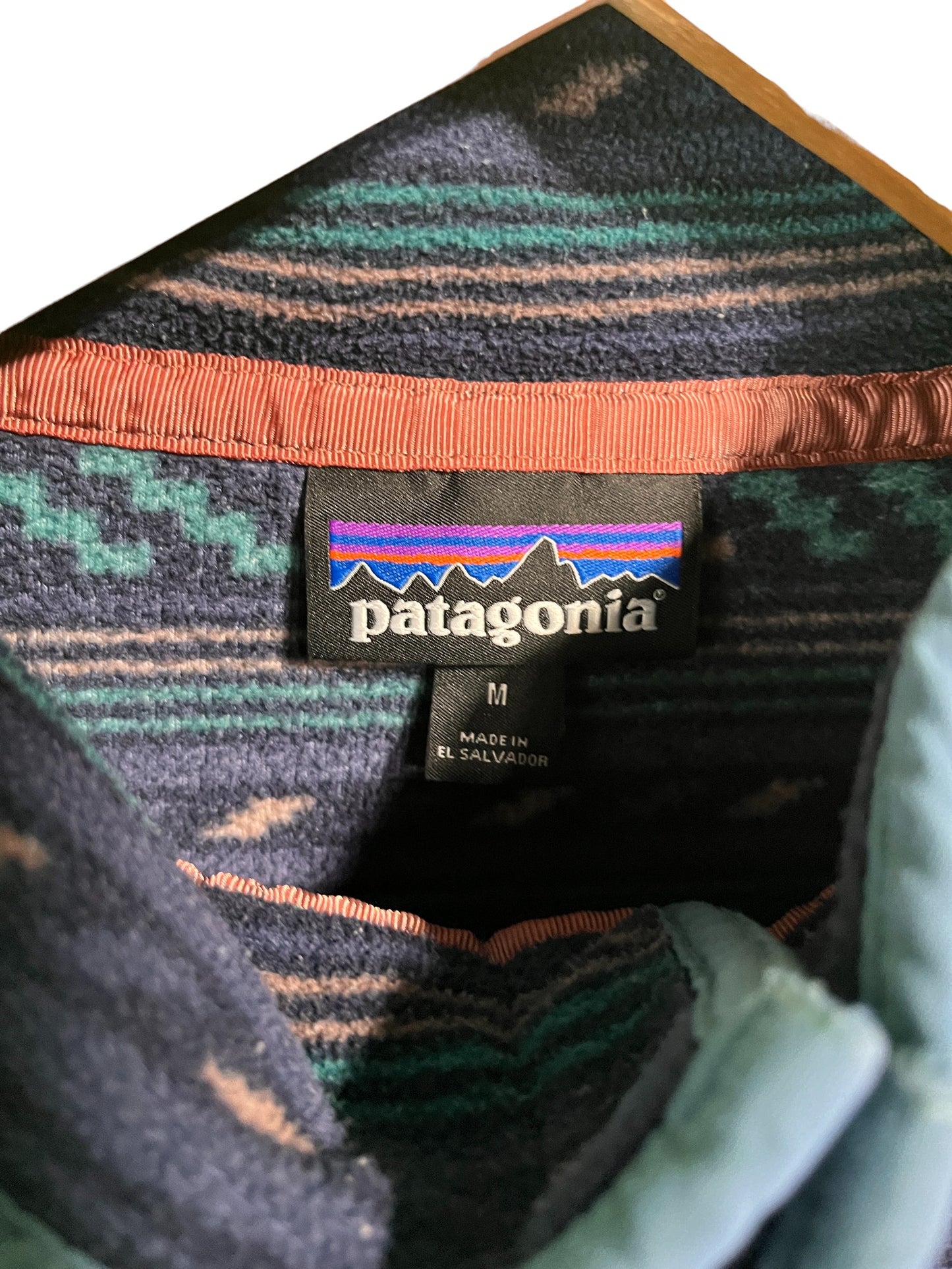 Patagonia Aztec Print Pullover Snap-T Fleece Sweater Size Medium