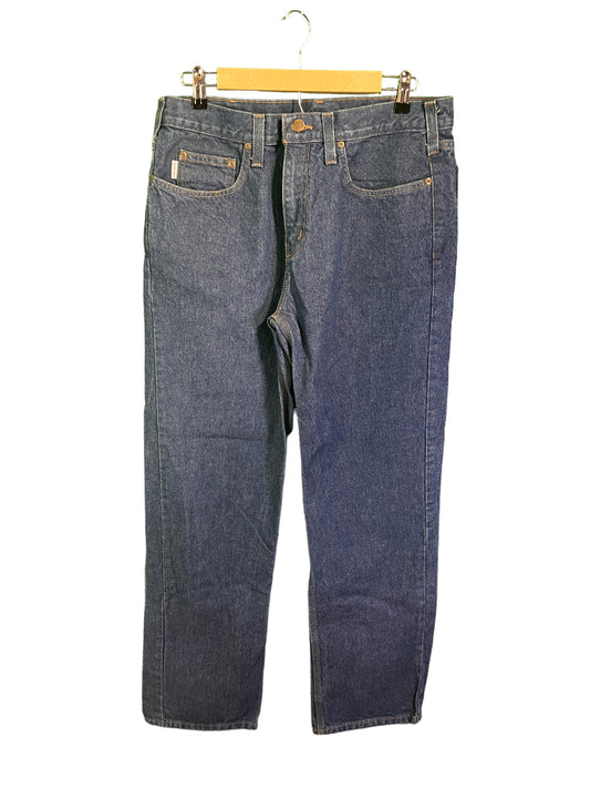 Vintage 00's Carhartt Denim Dungaree Work Jeans Size 34x32