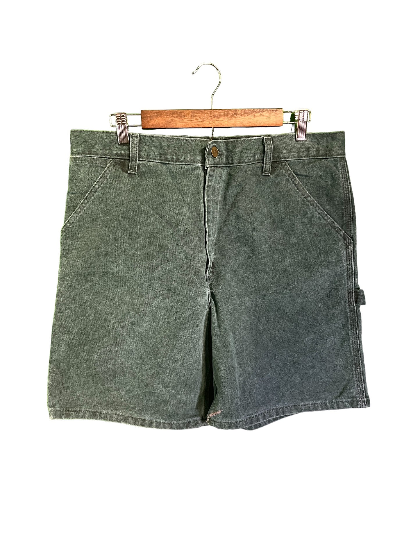 Vintage 90's Carhartt Green Carpenter Shorts Made in USA Size 34