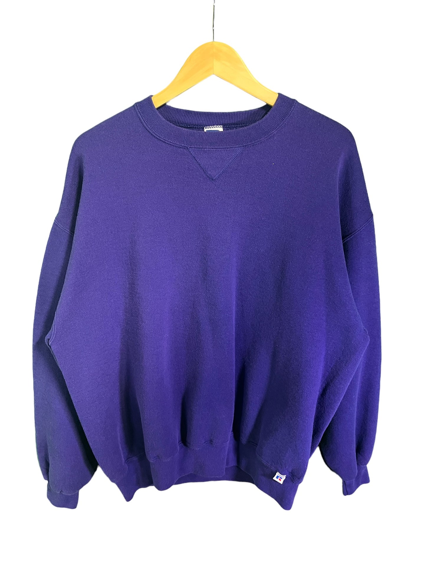 Vintage 90's Russell Athletic Purple Blank Crewneck Made in USA Size XL