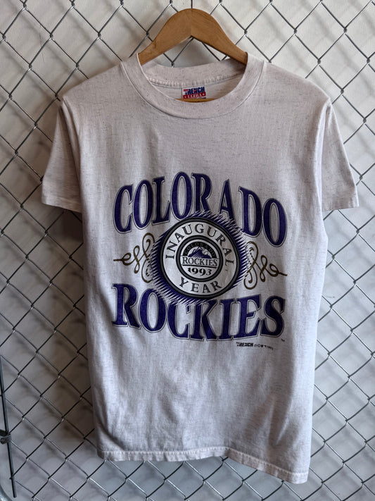 Vintage 1993 Colorado Rockies Inaugural Year Baseball Tee Size Medium