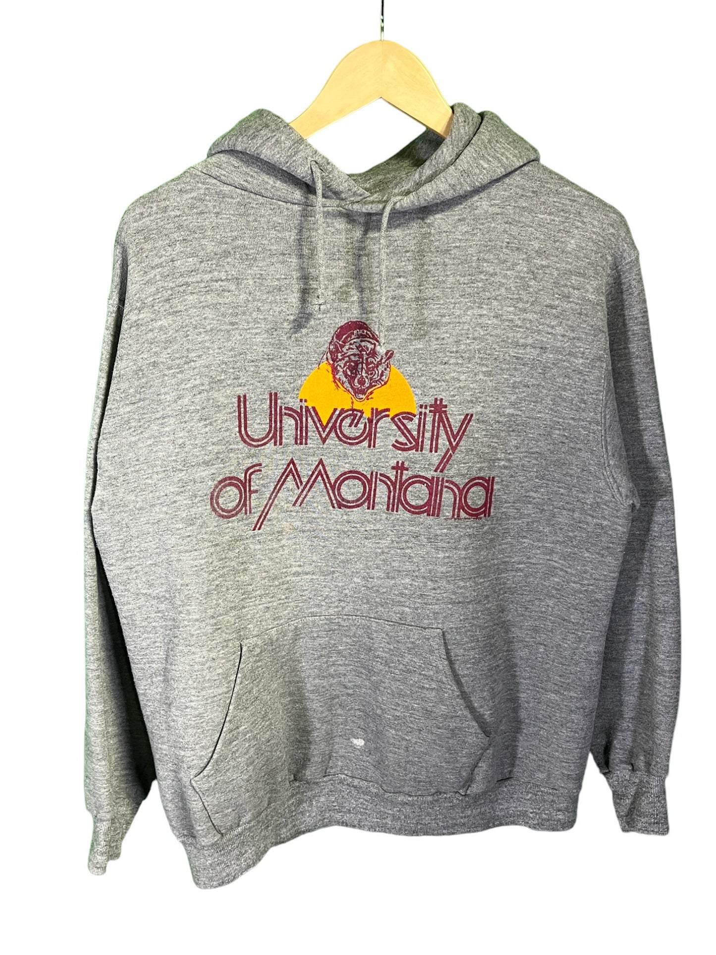 Vintage 90's Russell Athletic University of Montana Grey Hoodie Size Large