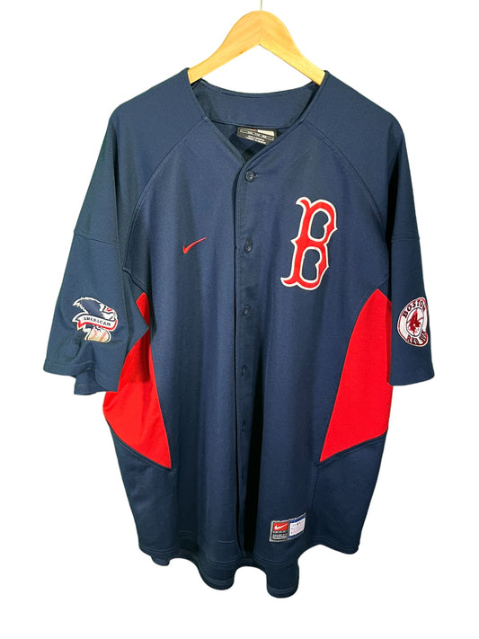 Vintage 00's Nike Boston Red Sox Baseball Jersey Warm Up Size XXL