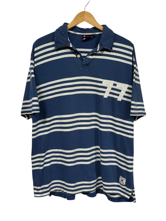 Vintage 90's Bugle Boy Striped Polo Shirt Size XL