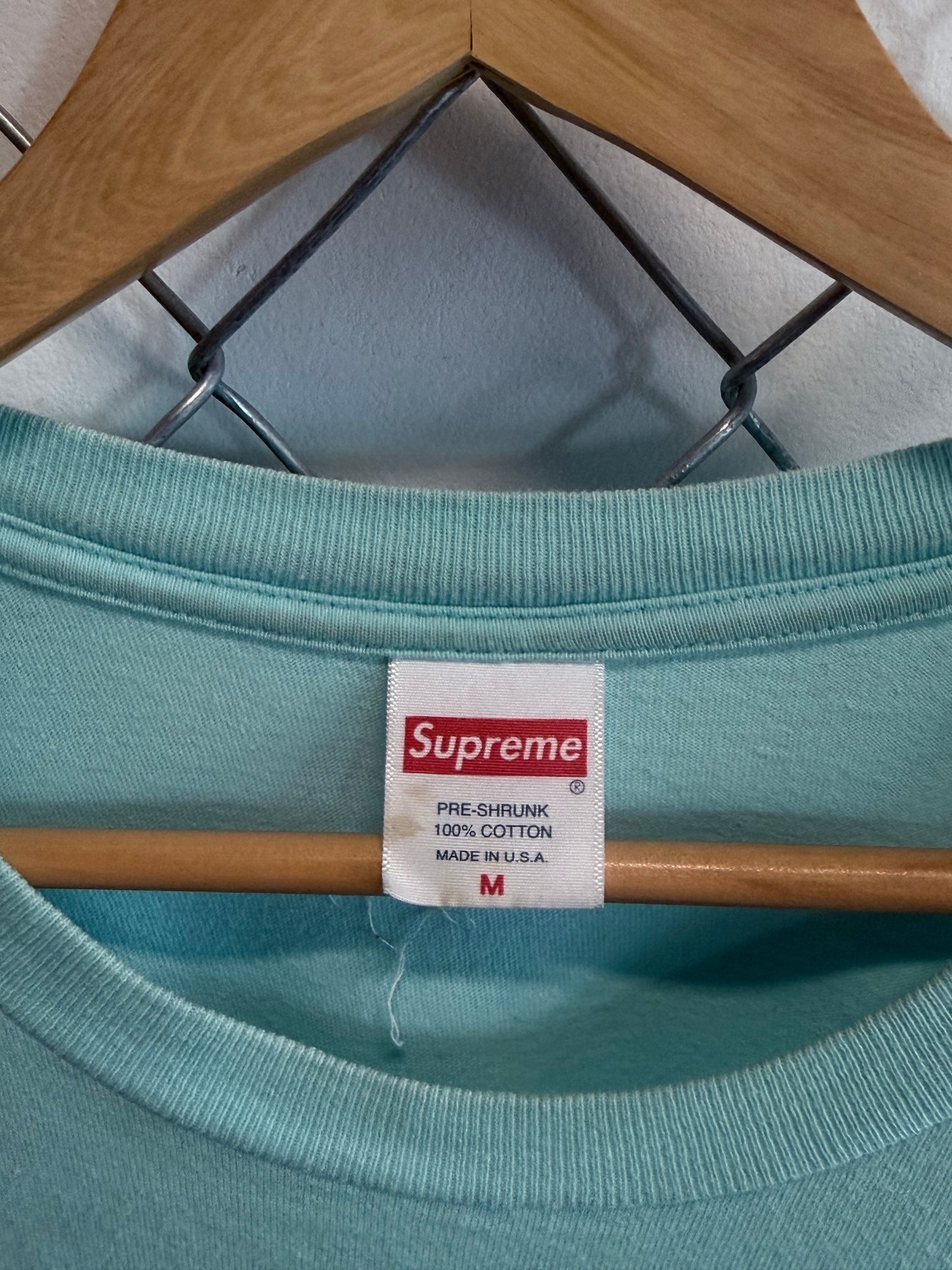 Supreme FW21 Est 1994 Turqoise Graphic Tee Size Medium