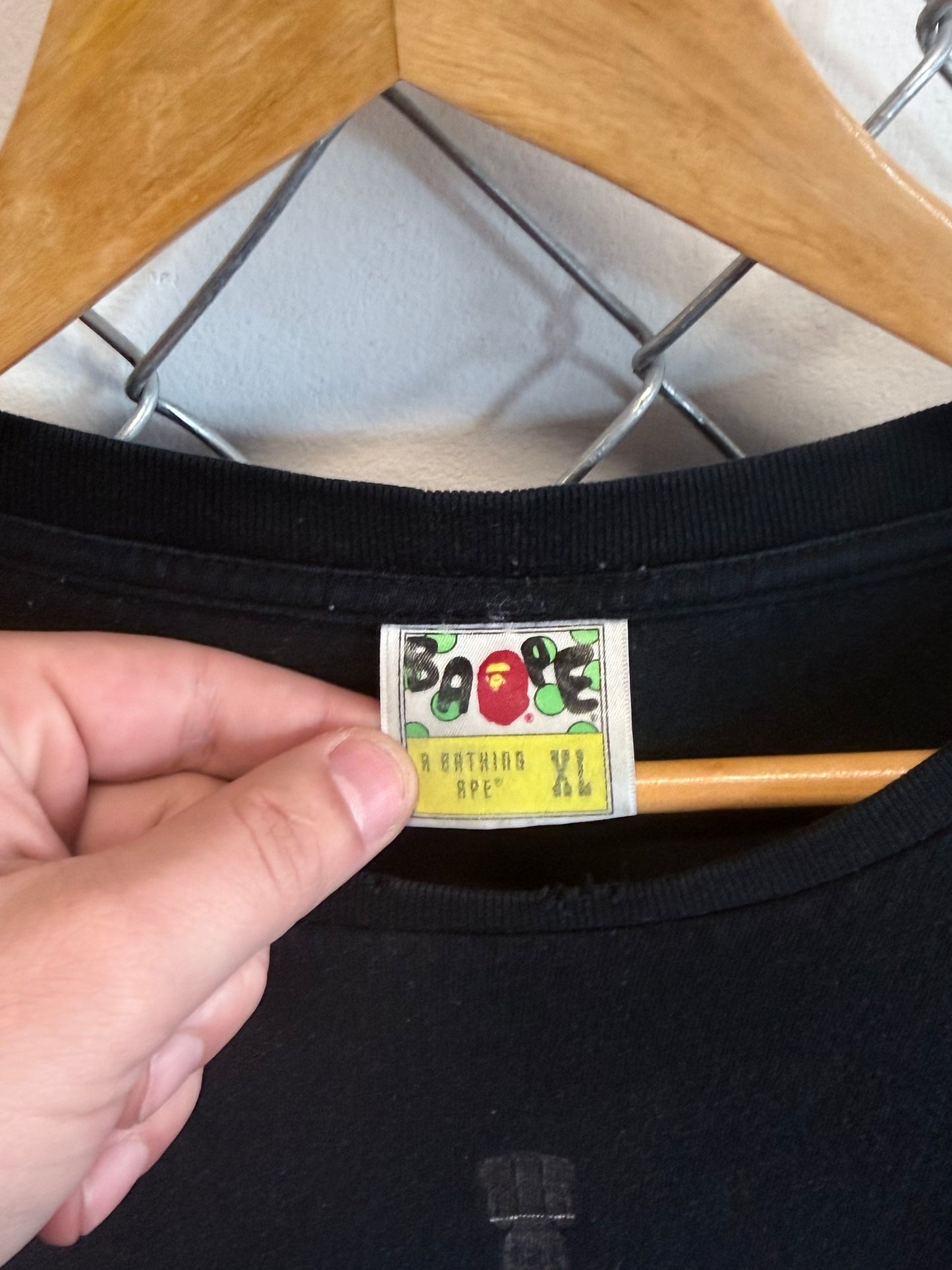 BAPE A Bathing Ape Funthera Militia Blue Camo Shark Tee Size XL