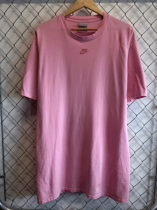 Vintage Nike Tonal Pink Center Swoosh Tee Size Large