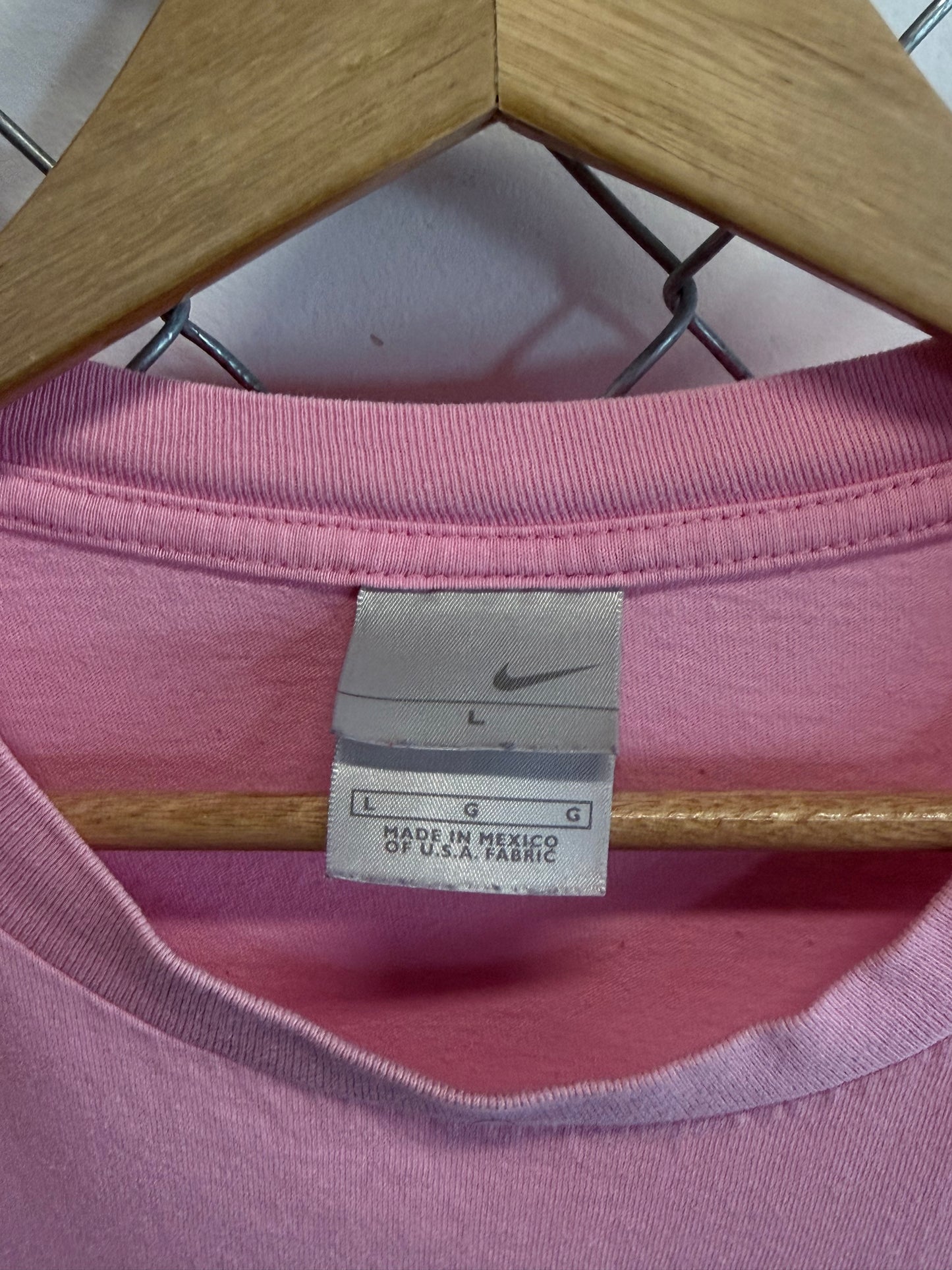Vintage Nike Tonal Pink Center Swoosh Tee Size Large
