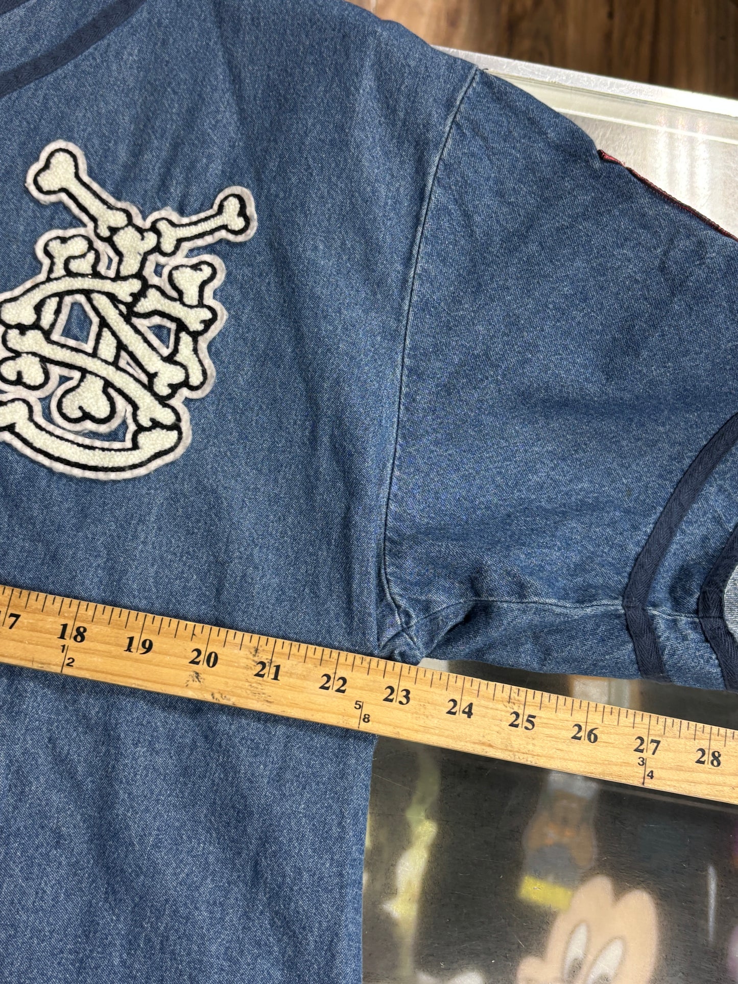 Supreme SS21 Patches Denim Baseball Jersey Shirt Size Large