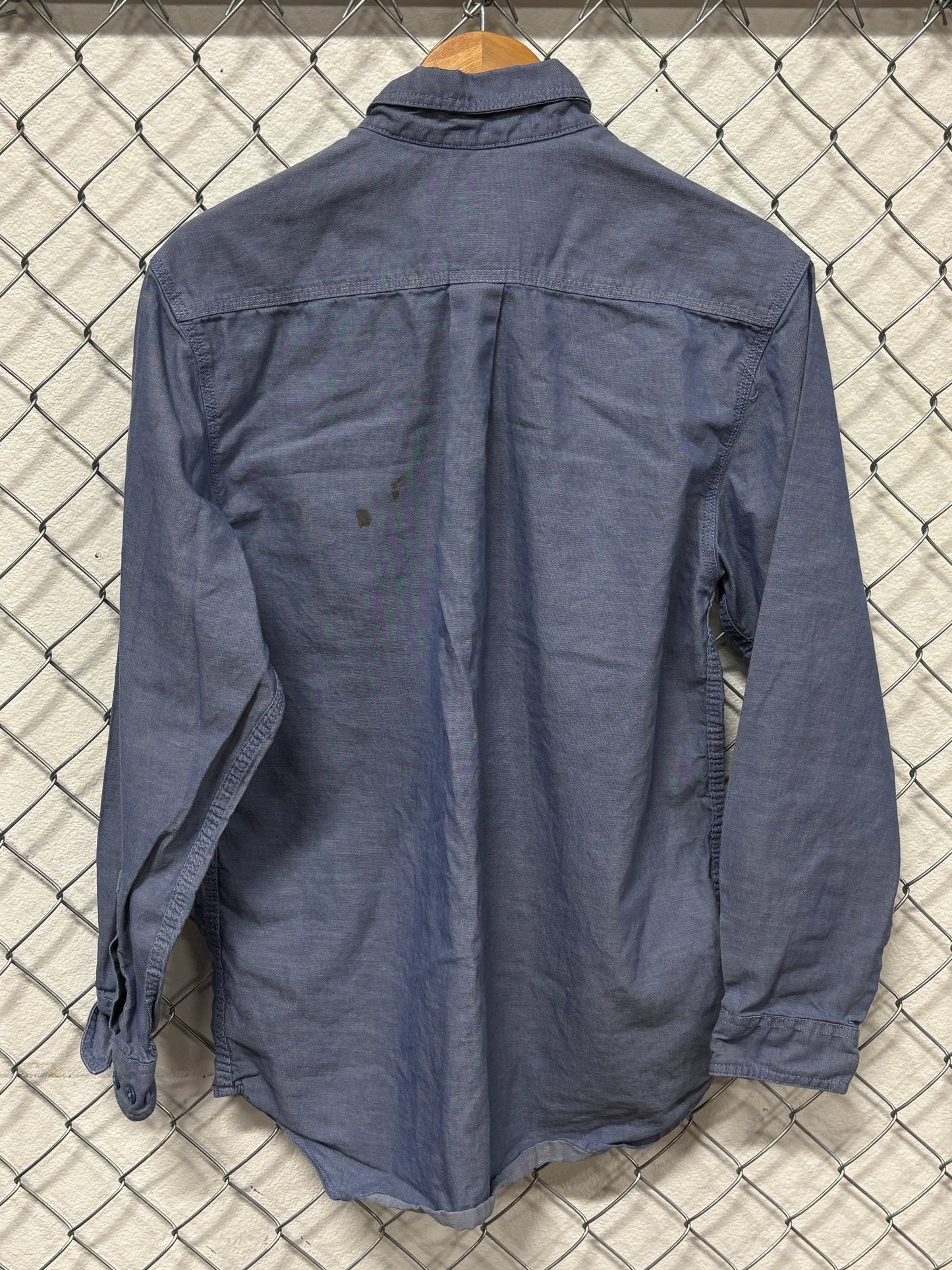 Carhartt FR Light Blue Button Up Work Shirt Size XL