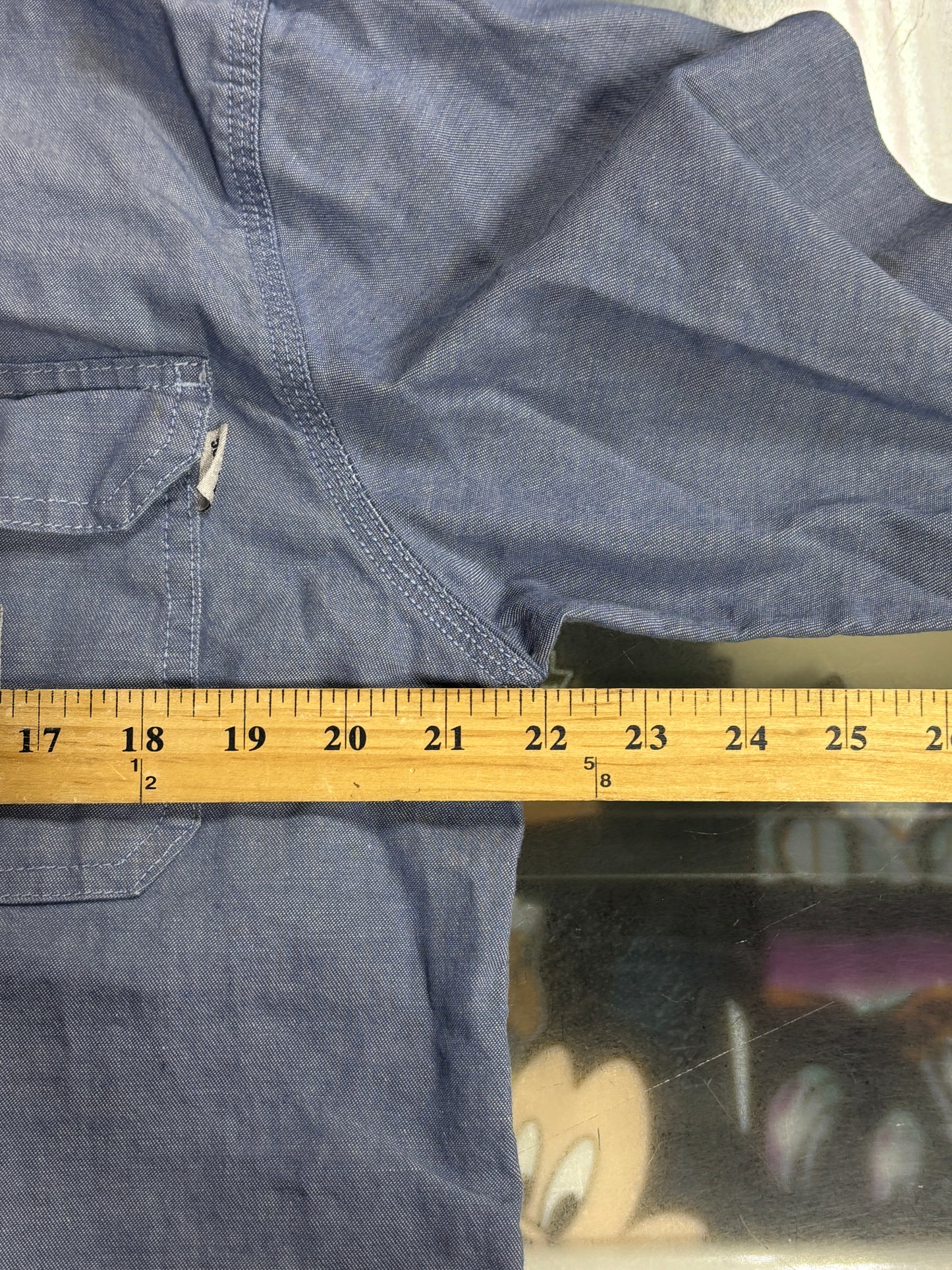 Carhartt FR Light Blue Button Up Work Shirt Size XL