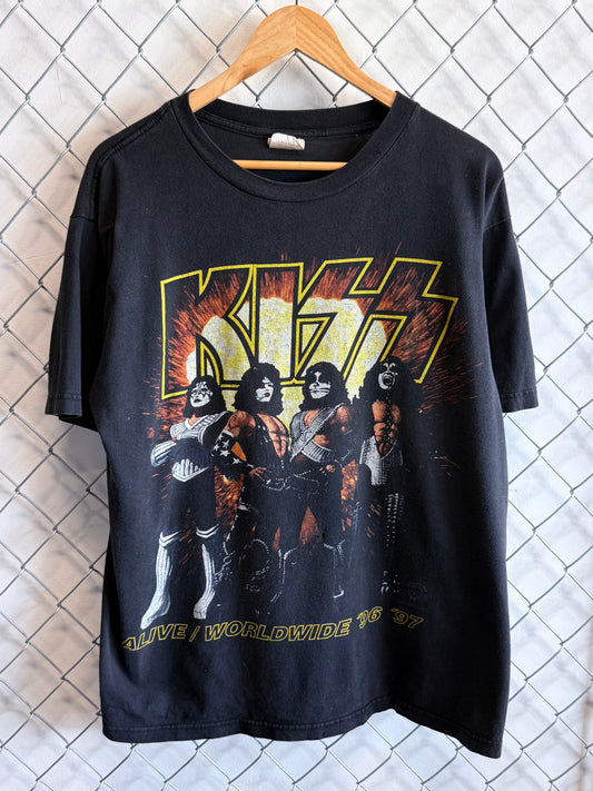 Vintage 1996 KISS Worldwide Alive Concert Tour Band Tee Size Large